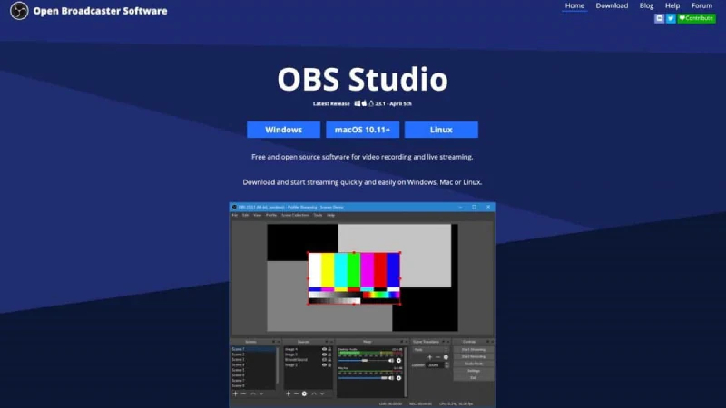 OBS Studio Launch Page
