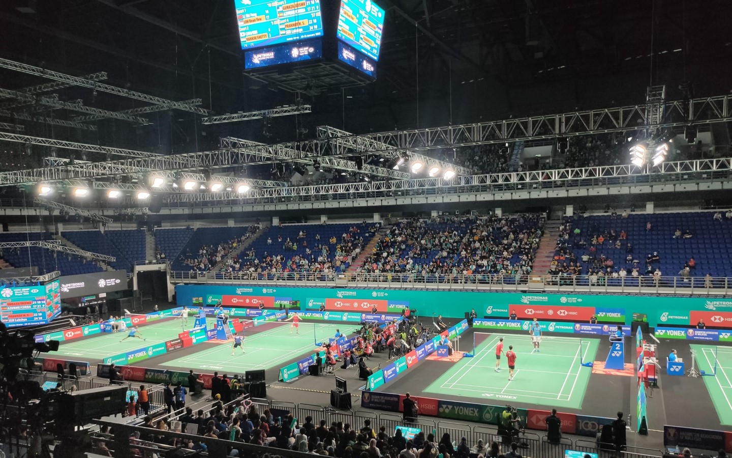 Overview on live sports badminton from media area. 1