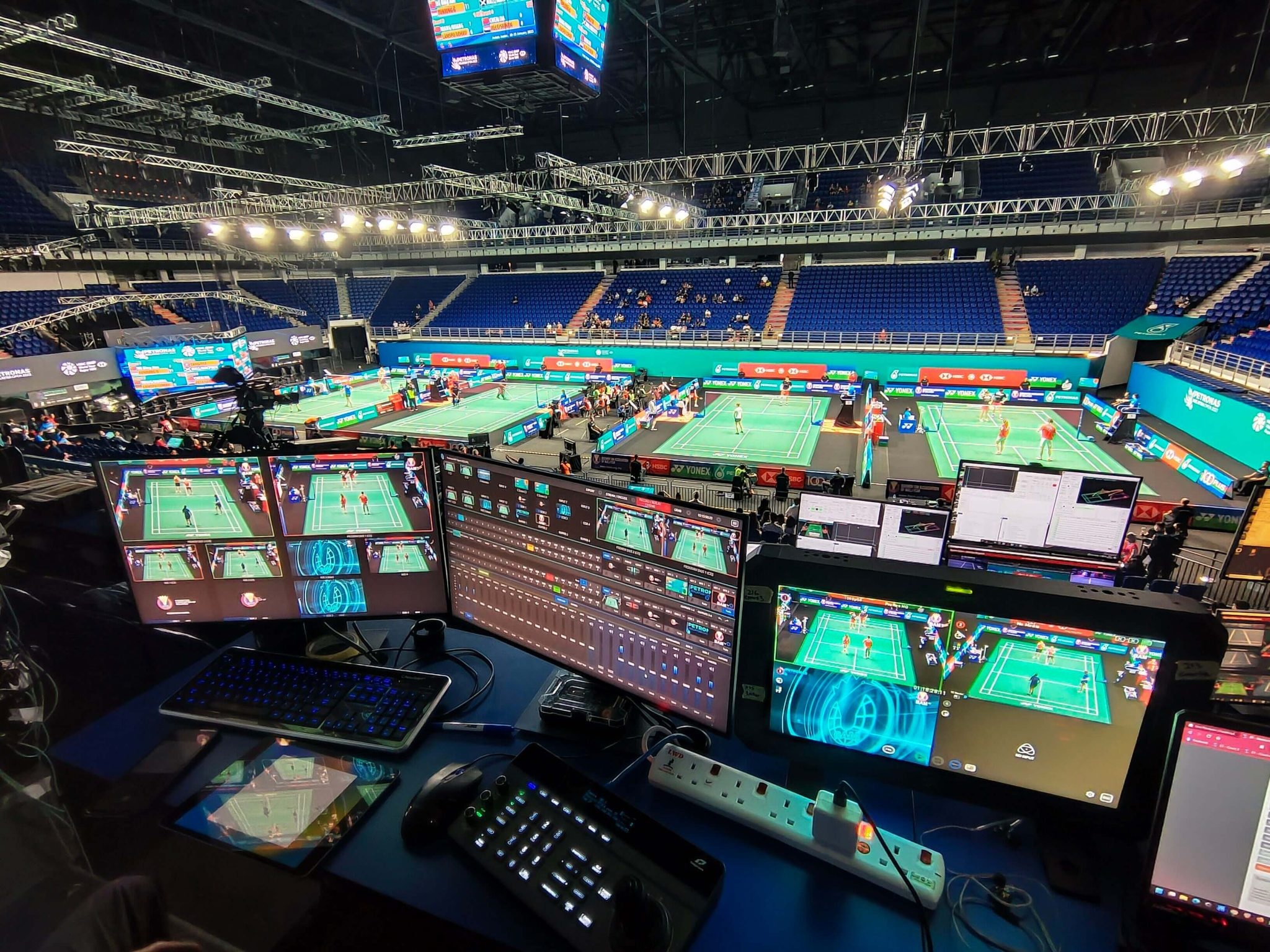 Overview on live sports badminton from media area
